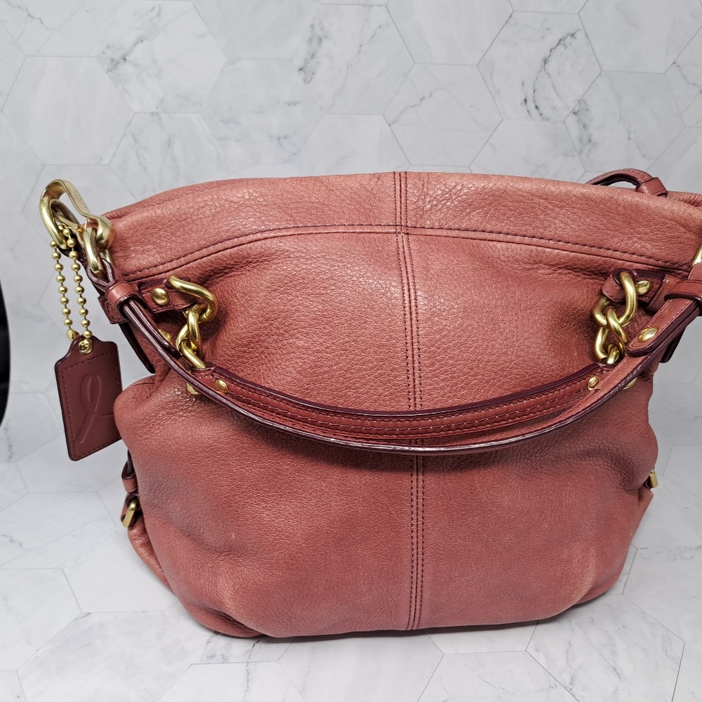 Coach Brooke Limited Edition Breast Cancer Awareness Rose Pink Hobo Handbag - Picture 4 of 13